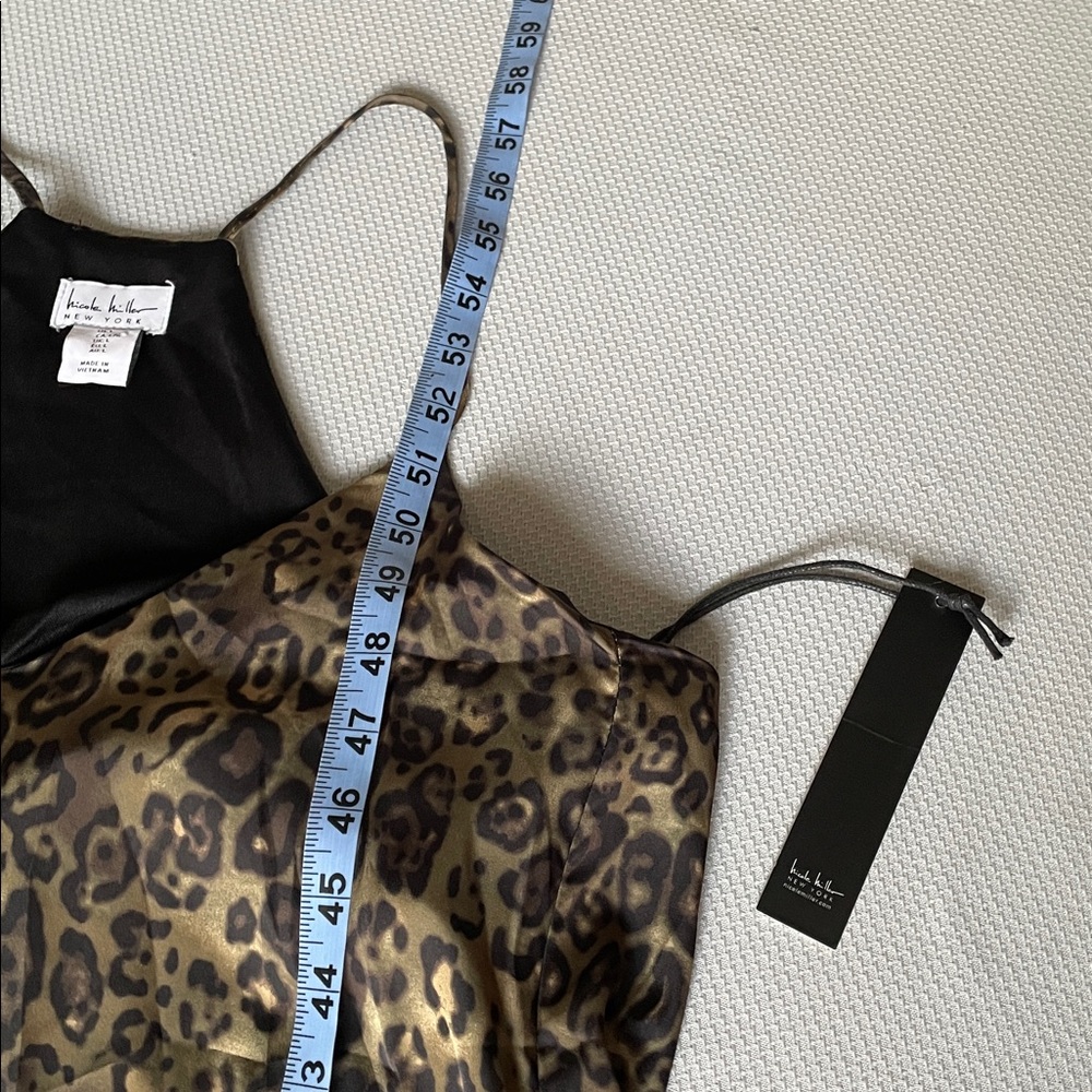 New Nicole Miller New York Leopard Print Sleeveless Maxi Dress Size Large - Picture 8 of 9
